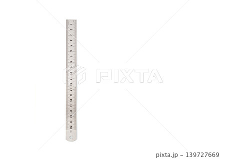 metal ruler isolated on white background 139727669