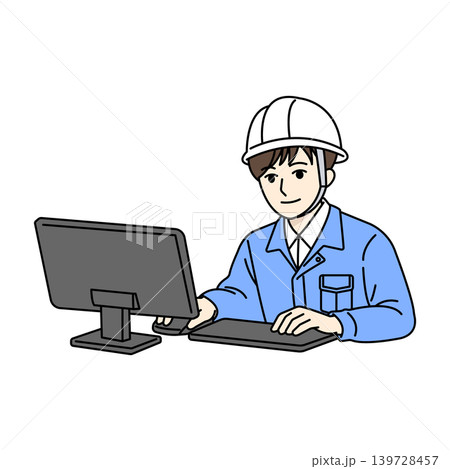 作業員 パソコン 操作 データ入力 ビジネス イラスト 139728457