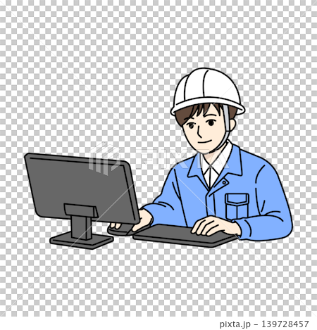 作業員 パソコン 操作 データ入力 ビジネス イラスト 139728457
