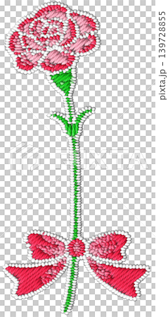 刺繍月カーネーション_リボン付き 刺繍月カーネーション_リボン付き 139728855