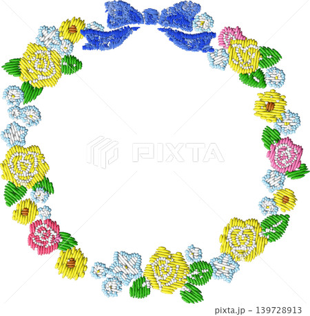 刺繍風_父の日のリース_背景透過 139728913
