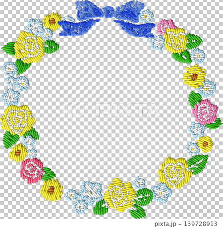 刺繍風_父の日のリース_背景透過 139728913