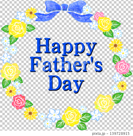 手繪風格的父親節花環,背景和文字均為透明。 手繪風格的父親節花環,背景和文字均為透明。 139728915