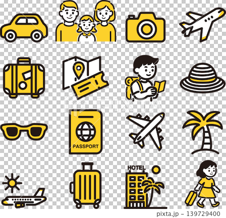 Travel, Trip, Sightseeing, Family, Icon, Pictogram, Illustration, Domestic, Overseas, Design, Material, Set Travel, Trip, Sightseeing, Family, Icon, Pictogram, Illustration, Domestic, Overseas, Design, Material, Set 139729400