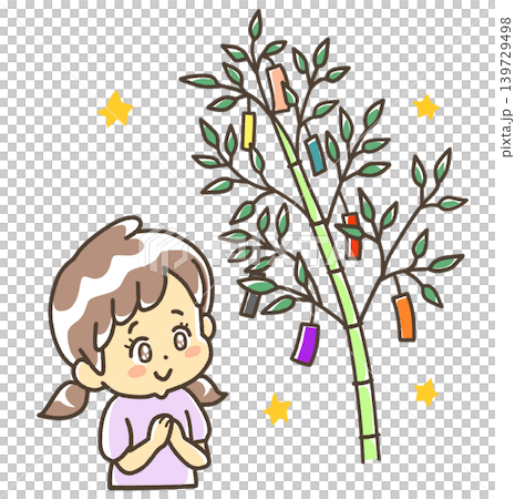 A girl with sparkling eyes at the Tanabata festival. A girl with sparkling eyes at the Tanabata festival. 139729498