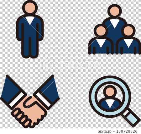 Business, Icons, Pictograms, Job Change, Job Hunting, Human Resources, Recruitment, Job Postings, Matching, Handshake, Magnifying Glass Business, Icons, Pictograms, Job Change, Job Hunting, Human Resources, Recruitment, Job Postings, Matching, Handshake, Magnifying Glass 139729526