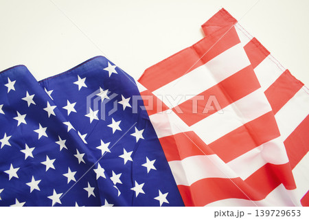 american wave flag isolated on white background, USA american wave flag isolated on white background, USA 139729653