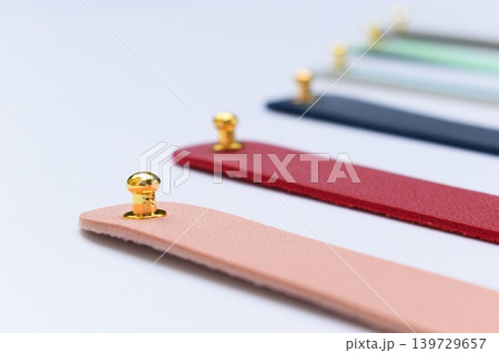 pastel colorful leather strap isolated on white background pastel colorful leather strap isolated on white background 139729657