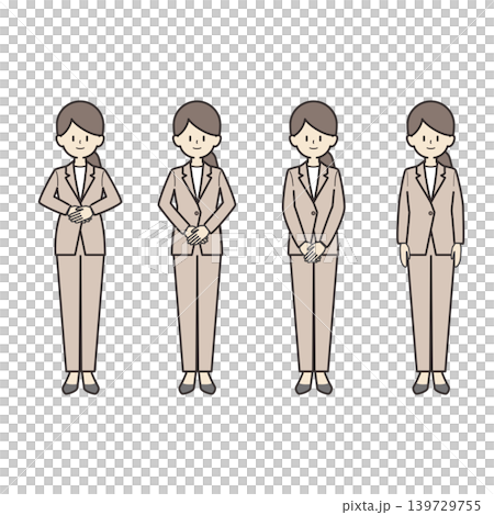 スーツを着た女性のイラスト スーツを着た女性のイラスト 139729755