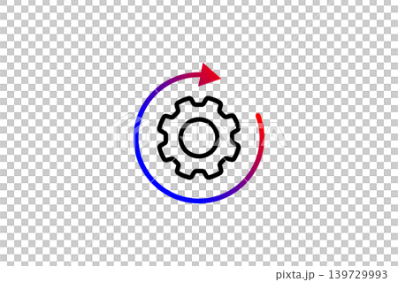 Gear Icon With Circular Arrow Representing Settings Update, System Refresh And Software Maintenance 139729993