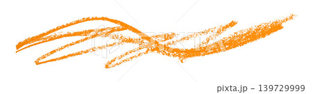 orange pencil strokes isolated on transparent background 139729999
