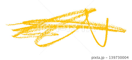 yellow pencil strokes isolated on transparent background 139730004