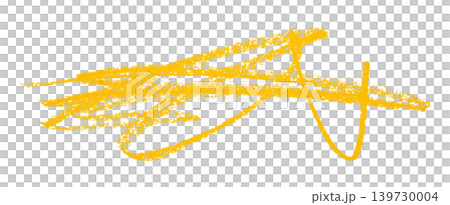 yellow pencil strokes isolated on transparent background 139730004