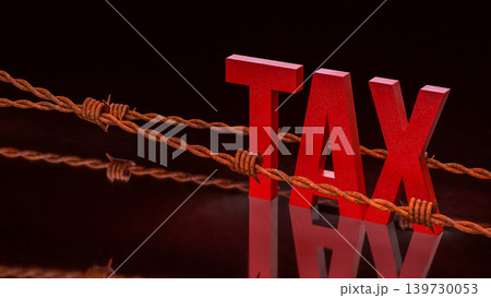 Tax Burden and Financial Barriers 3d render. 139730053