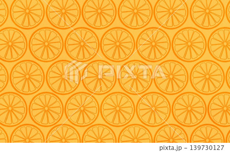 柑橘類の線画のパターン(オレンジ×オレンジ) 139730127