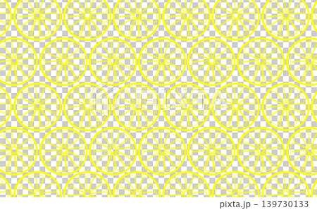 柑橘類の線画のパターン(イエロー) 139730133