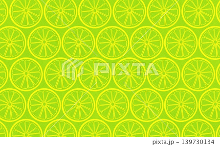 柑橘類の線画のパターン(イエロー×ライトグリーン) 139730134