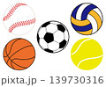 スポーツ　ボールのセット　斜めから見たイラスト 139730316