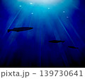 深海を泳ぐ魚の水彩風イラスト 139730641