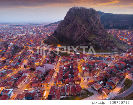 view of Afyonkarahisar city with Afyon castle view of Afyonkarahisar city with Afyon castle 139730752