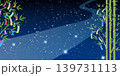 七夕の夜空と笹飾り、色鮮やかな短冊のイラスト背景 139731113