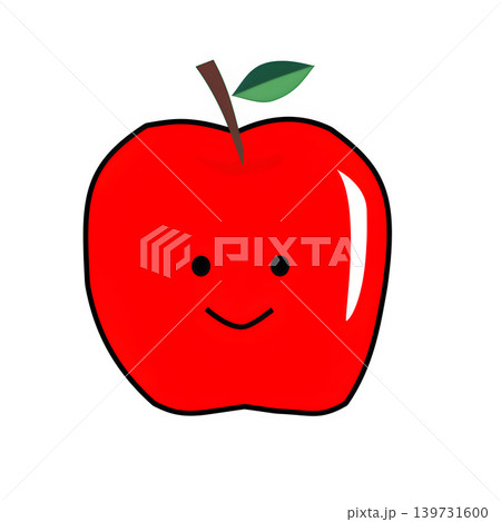 笑顔でかわいい赤色のりんごのイラスト 笑顔でかわいい赤色のりんごのイラスト 139731600