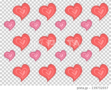 Hand-drawn Heart Pattern – Red Hand-drawn Heart Pattern – Red 139732037