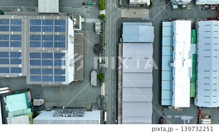 工場の風景の真俯瞰ドローン空撮 工場の風景の真俯瞰ドローン空撮 139732251