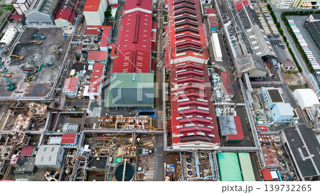 工場の風景のドローン空撮 139732265