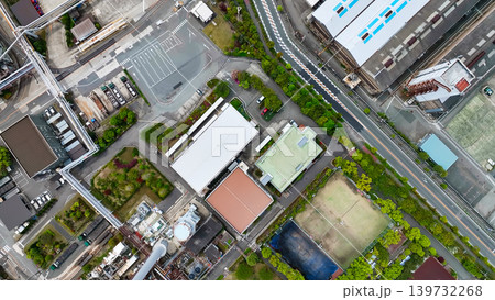工場の風景の真俯瞰ドローン空撮 工場の風景の真俯瞰ドローン空撮 139732268