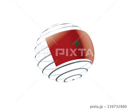 Moroccan flag on an abstract globe Moroccan flag on an abstract globe 139732980
