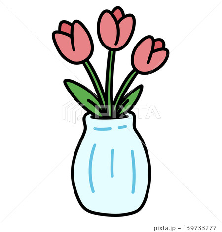 pink tulips in a vase pink tulips in a vase 139733277