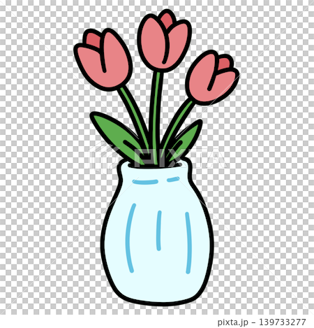 pink tulips in a vase pink tulips in a vase 139733277