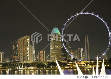 Singapore Skyline at Night Featuring the Singapore Flyer Singapore Skyline at Night Featuring the Singapore Flyer 139733378