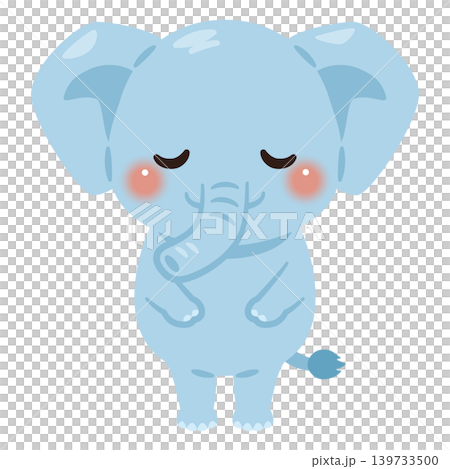 お辞儀するゾウのキャラクターイラスト お辞儀するゾウのキャラクターイラスト 139733500
