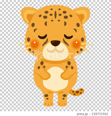Character illustration of a bowing cheetah 139733502