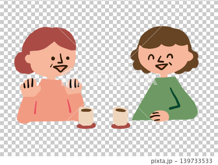 友達と話す高齢女性のイラスト 友達と話す高齢女性のイラスト 139733533