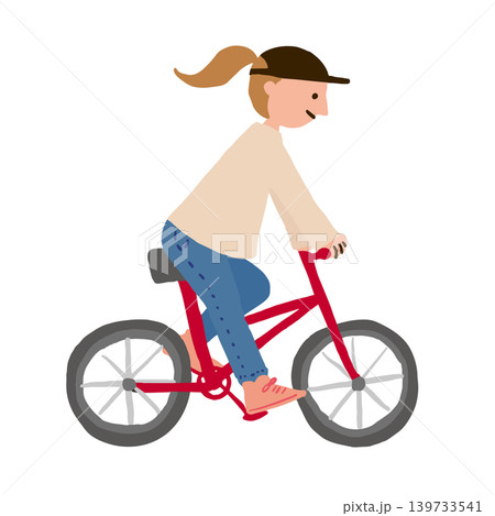 自転車に乗る女の子のイラスト 139733541