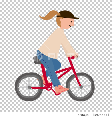 自転車に乗る女の子のイラスト 139733541