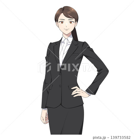 カメラ目線の社会人女性イラスト カメラ目線の社会人女性イラスト 139733582