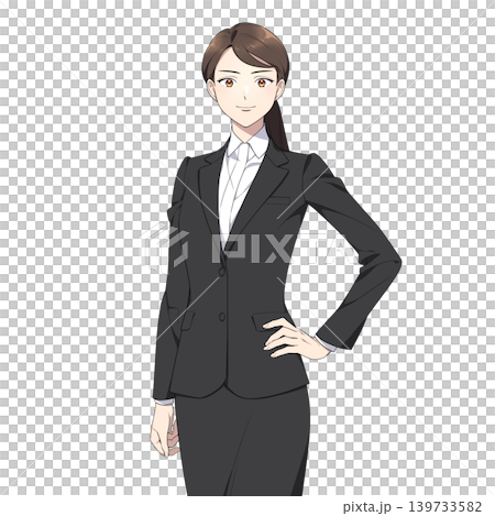 カメラ目線の社会人女性イラスト カメラ目線の社会人女性イラスト 139733582