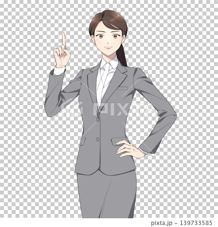 一位職業婦女直視鏡頭(指著鏡頭)的插圖。 一位職業婦女直視鏡頭(指著鏡頭)的插圖。 139733585