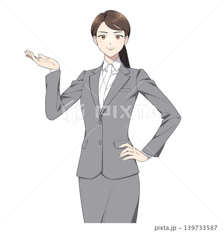 カメラ目線の社会人女性イラスト(案内) カメラ目線の社会人女性イラスト(案内) 139733587