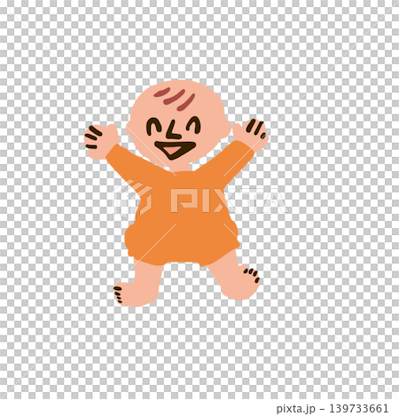 嬰兒快樂大笑的插圖 嬰兒快樂大笑的插圖 139733661