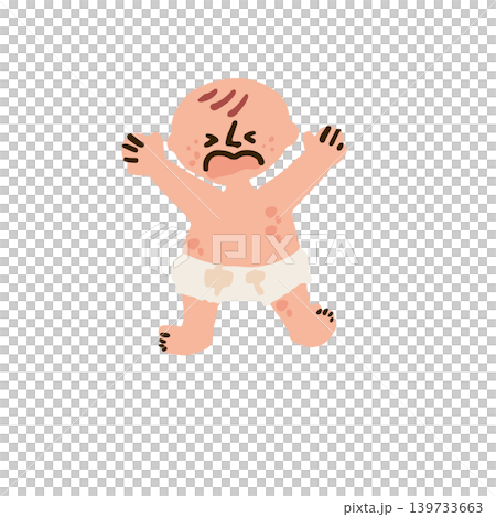 泣いている赤ちゃんのイラスト 泣いている赤ちゃんのイラスト 139733663
