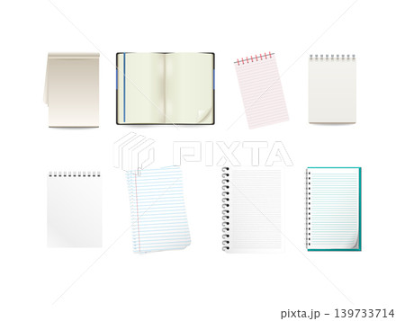Collection of notebook, diary, lined page, spiral empty pages 139733714