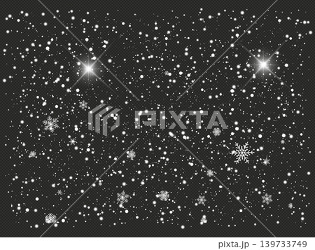 Falling snow overlay with white flakes wide angle transparent effect for digital compositions and holiday art Falling snow overlay with white flakes wide angle transparent effect for digital compositions and holiday art 139733749