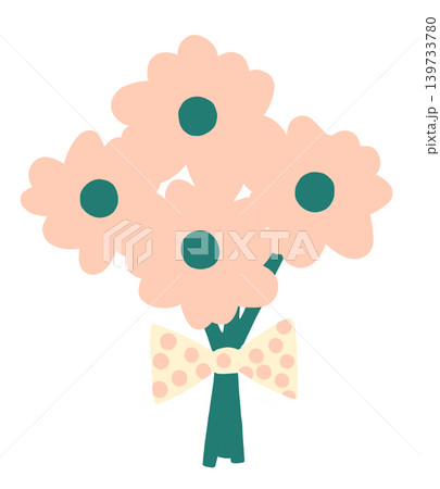 淡いピンクの花のブーケ 139733780