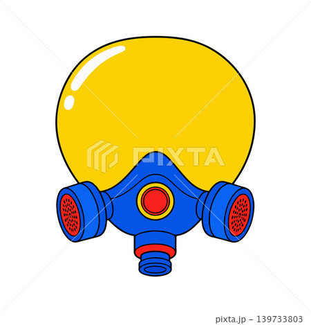 Cartoon Gas Mask Illustration Cartoon Gas Mask Illustration 139733803