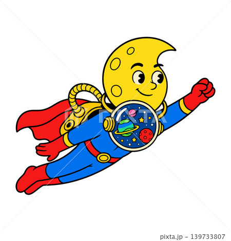 Flying Moon Superhero Flying Moon Superhero 139733807